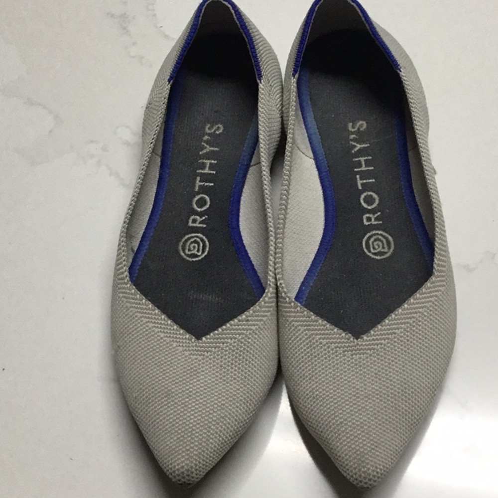 Rothy's Gray Pointed Toe Flats